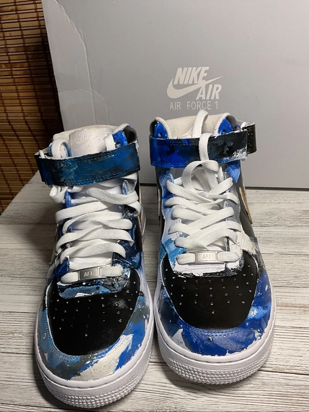 Custom Hand-Painted high-top Nike Air Force 1 sneakers Men's Size 8